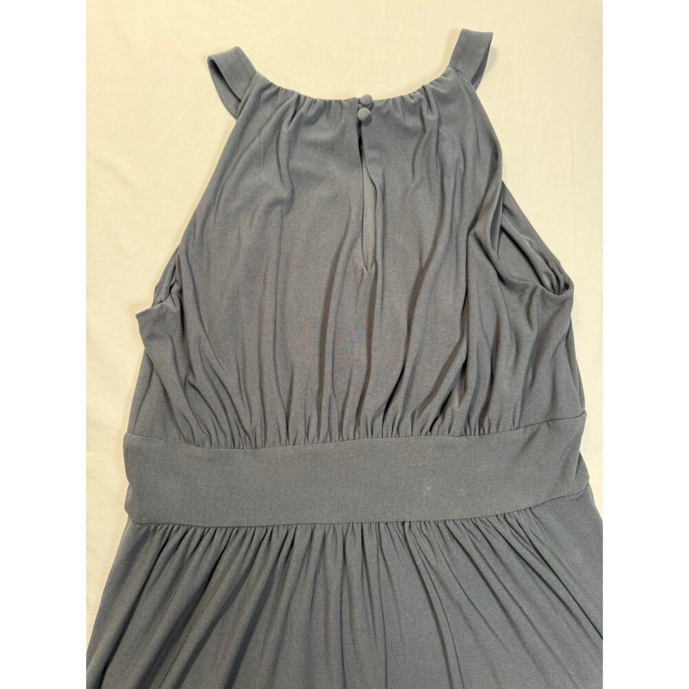 Carmen Carmen Marc Valvo Maxi Dress Sleeveless Dark Gray Keyhole MEDIUM - Picture 4 of 9